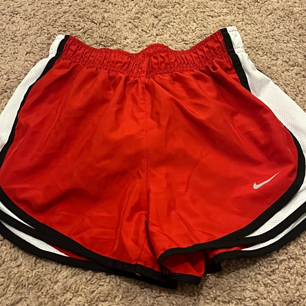 Nike Women’s Red Athletic Shorts with Black & White Trim